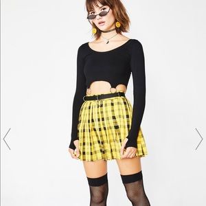 Current mood yellow plaid skirt